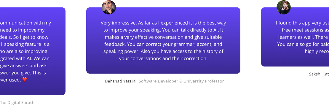 user testimonials